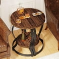 Tribesigns Half Round End Table, 2 Tier Half Moon Side Table Semi