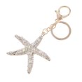 thumbnail image 2 of Llavero de Aleación con Colgante de de Imitación Brillante, Decoración de Dorado Y Plateado Colcomx Las estrellas de mar colgante Llavero, 2 of 7