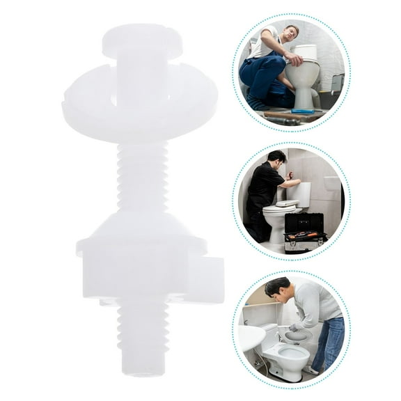 Soimiss 4Pcs Toilet Seat Nuts POM Plastic White Simple Design Toilet Seat Parts