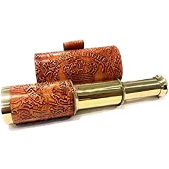 NauticalMart WM3318 Brass Pirate Telescope with Box
