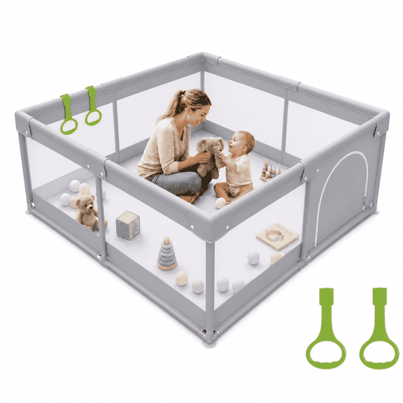 Fodoss 50x50inch Baby Playpen for Newborns and Toddlers Play Yard for Apartment Indoor Large Baby Activity Center Gray