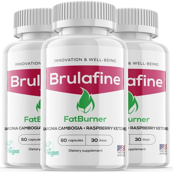 (3 Pack) Brulafine - Keto Weight Loss Formula - Energy & Focus Boosting Dietary Supplements for Weight Management & Metabolism - Advanced Fat Burn Raspberry Ketones Pills - 180 Capsules