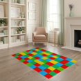 thumbnail image 2 of ODIKA Bedside Numbered Playmat Cheerful Geometric Grid Storybook Hopscotch Stain Resistant Low Profile for Dorm Room, Small Living Apartment, 2 of 7