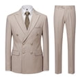 thumbnail image 3 of Beauty-Emily Men's Classic Double-Breasted Suit Set – Slim Fit Two-Piece Blazer & Pants with Gold Button Detail, Formal Business Suit for Office, Wedding & Events, 3 of 8