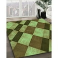 thumbnail image 3 of Ahgly Tapis Rond Lavable en Machine Intérieur Transitionnel Vert, 6 Pieds Rond, 3 of 7