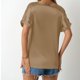 thumbnail image 5 of Top de manga corta de satén holgado para mujer, ideal para primavera/verano - Bolsillos, puños enrollados, estilo versátil - Tallas S-XL, ideal para la playa y los recados, 5 of 8