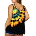 thumbnail image 3 of Gvmfive Women Plus Size Sleeveless Printed Tank Tops Casual Lace Swing Blouse T-shirt, 3 of 5