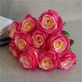 thumbnail image 4 of 10 Heads Artificial Rose Bouquet Simulation Decor Home Office Table Centerpiece Rose rose red, 4 of 5