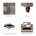 thumbnail image 6 of Hudson L Shaped Sectional Couch with Ottoman in Beige Herringbone Fabric, 6 of 7
