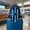 Blue, variant on Gray Adjustable Luggage Strap, Elastic Suitcase Handle Wrap, Hands-Free Add-a-Bag Holder for Travel, Carry-On Accessory