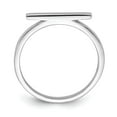thumbnail image 5 of Sterling Silver White Rhodium-plated Polished Bar Ring Size 8, 5 of 6