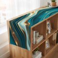 thumbnail image 6 of Teal Marble Table Runner, Modern Abstract Gold Fluid Art Washable Cotton Linen Table Runners 36 Inches Long, Dresser Scarf Runner for Nightstand/End Tables/Round Tables 13''x36'', 6 of 9