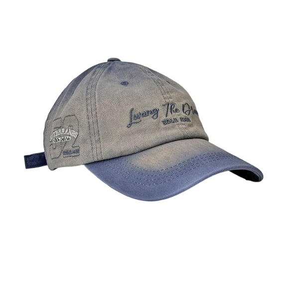 Women's Baseball Cap Unconstructed Plain Cotton Low Profile Adjustable Baseball Cap Trucker Hats Women Blue