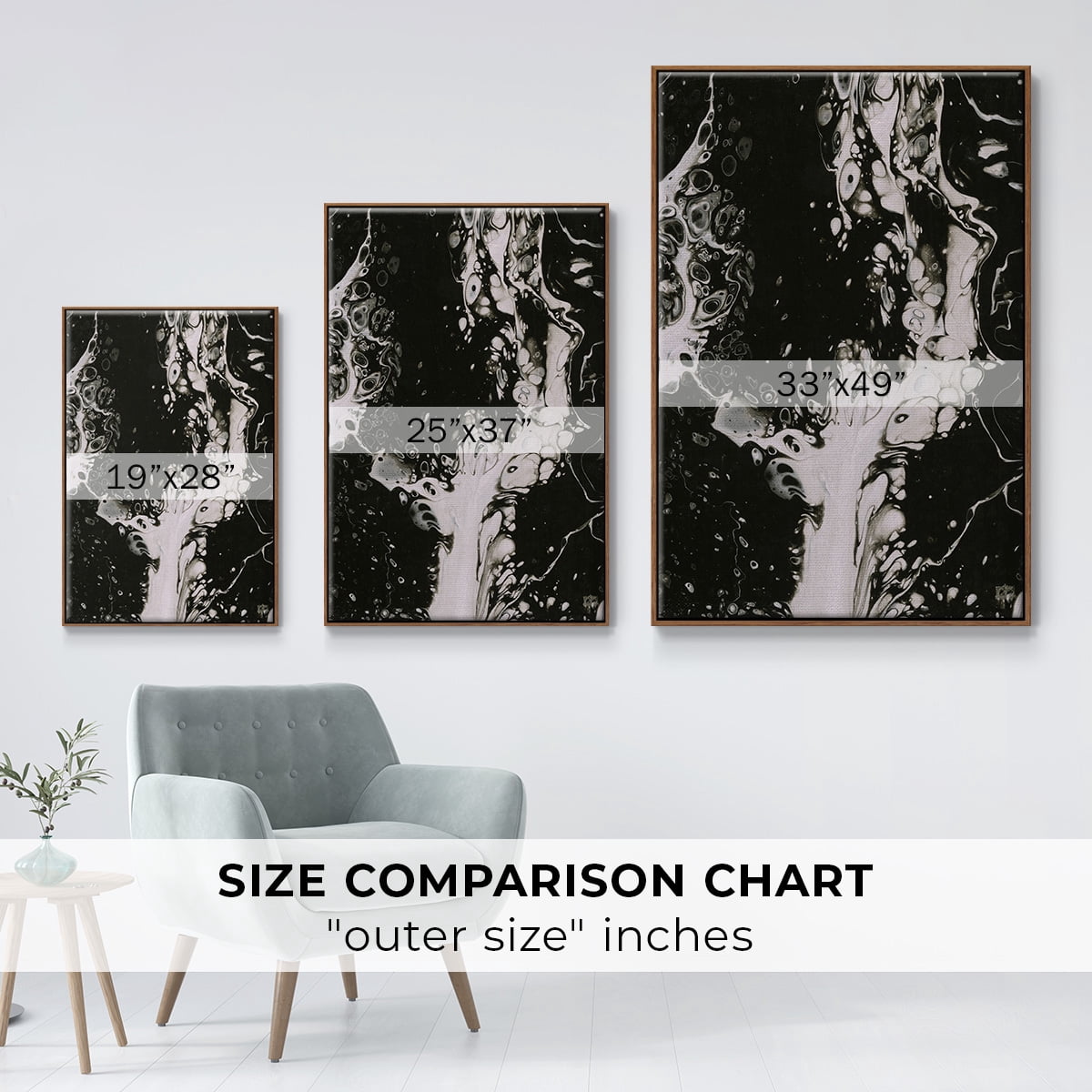 C37 Framed Premium Gallery Wrapped Canvas - Ready to Hang - 25 x 37 - Walnut Floating Frame