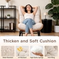 thumbnail image 6 of Tappio Rocking Papasan Chair with Adjustable Footrest, Outdoor Egg Rocking Chair with Thick Cushion and Steel Frame, Oversized Papasan Lounge Rocker for Garden, Porch, Living Room, Beige, 6 of 8