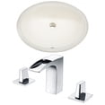 thumbnail image 1 of 19.5-in. W CUPC Oval Bathroom Undermount Sink Set In Biscuit - Chrome Hardware AI-22946, 1 of 6