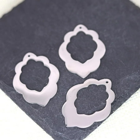 3PCS Flower Charms Stainless Steel Geometric Pendants For Diy Bracelets Jewelry Making Findings Supplies Accessories