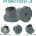 thumbnail image 3 of PinesC Replacement Feet for Bath Chair Shower Chair Leg Caps Heavy Duty Replacement Feet for Shower Chair Slope Rubber Tips Non Slip Shower Bench Rubber Tips (Gray, 1-1/8"), 3 of 5