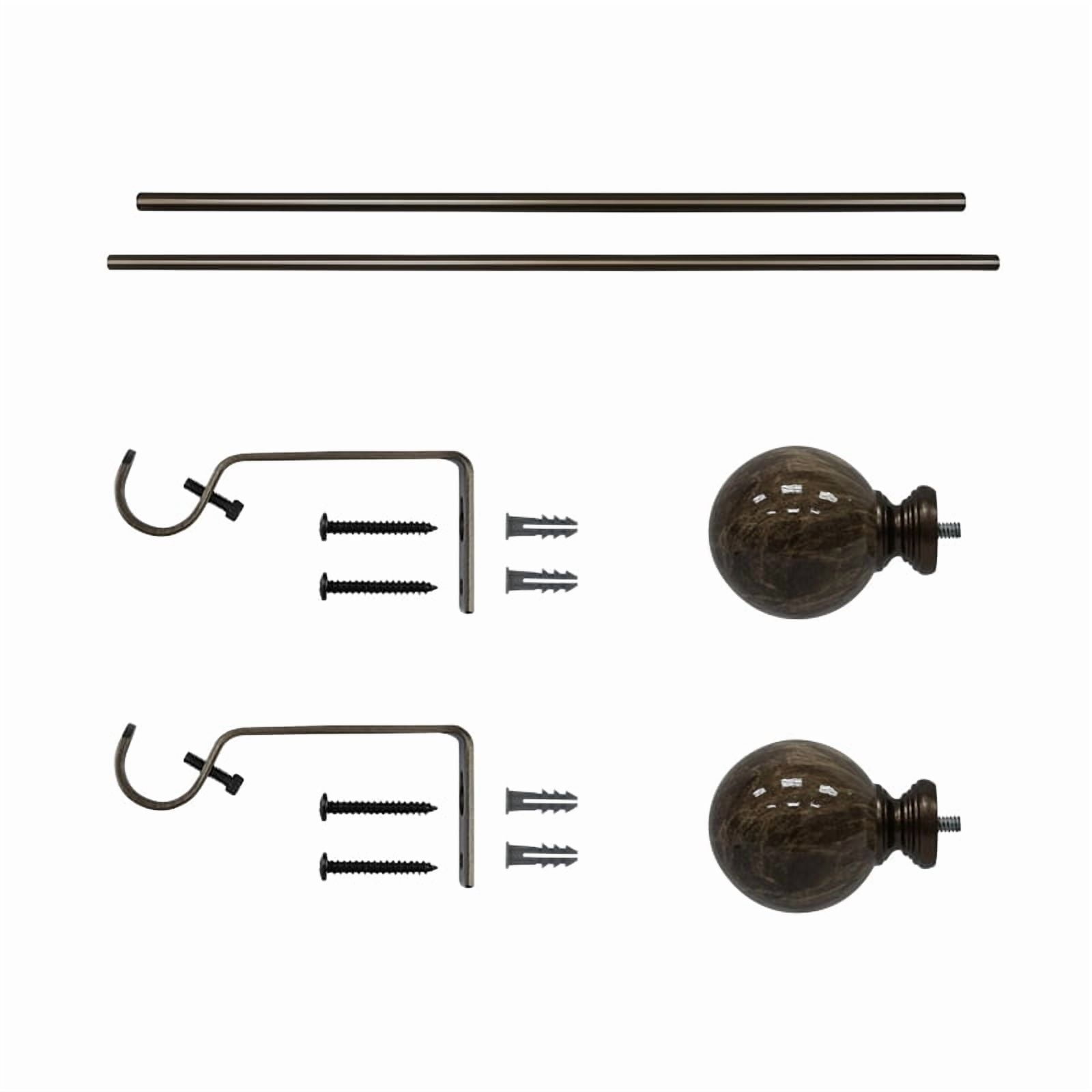 Tom Adjustable Single Curtain Rod 28" to 48"-Bronze