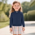 thumbnail image 4 of lnmuld Sweaters for Classic Solid Color Zip Front Knit Cardigan Sweater for Girls with Pockets Comfortable Casual Outerwear Jacket for Kids Size:10-11Years, 4 of 8