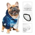 Bingfone Blue White Fluid Art Dog Clothes Hoodie, Pet Winter Coat,Puppy