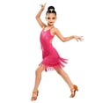 thumbnail image 3 of FYDUU Kids 1920S Flapper Dress for Girls Spaghetti Strap Latin Dance Dress Sleeveless Tassel Sequin Fringe Dresses Performance Clothes 10-12 Years, 3 of 3