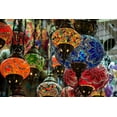 thumbnail image 2 of Hopkins, Cindy Miller 18x13 Black Ornate Wood Framed with Double Matting Museum Art Print Titled - Oman-capital city of Muscat-Muttrah Souk Typical colorful glass lamps, 2 of 4