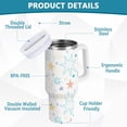 thumbnail image 4 of 30 oz Tumbler with Handle Lid and Straw Insulated Water Tumbler Stainless Steel Water Cup Mug Bottle Reusable Cup Holder Friendly Cute Stars, 4 of 6