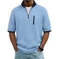 thumbnail image 2 of Camiseta Casual de Manga Corta con Cuello Tripulado 100% de Poliéster Lavable a la Máquina de Manga Larga Camisetas de Trabajo Al Aire Libre de Color Sólido para Hombres, 2 of 7