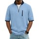 thumbnail image 2 of Camiseta Casual de Manga Corta con Cuello Tripulado 100% de Poliéster Lavable a la Máquina de Manga Larga Camisetas de Trabajo Al Aire Libre de Color Sólido para Hombres, 2 of 7