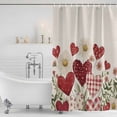 thumbnail image 4 of Valentines Waterproof Fabric Shower Curtain,Botanical Spring Daisy Love Heart Vintage Waterproof Fabric Shower Curtain for Bathroom Curtains Bathtubs Shower Curtains with 12 Hooks Standard 72x72, 4 of 8