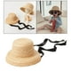 thumbnail image 4 of Sombrero de paja de moda para niños, sombrero de sol de verano con aleros y lazo ajustable. Lazo negro, 4 of 9