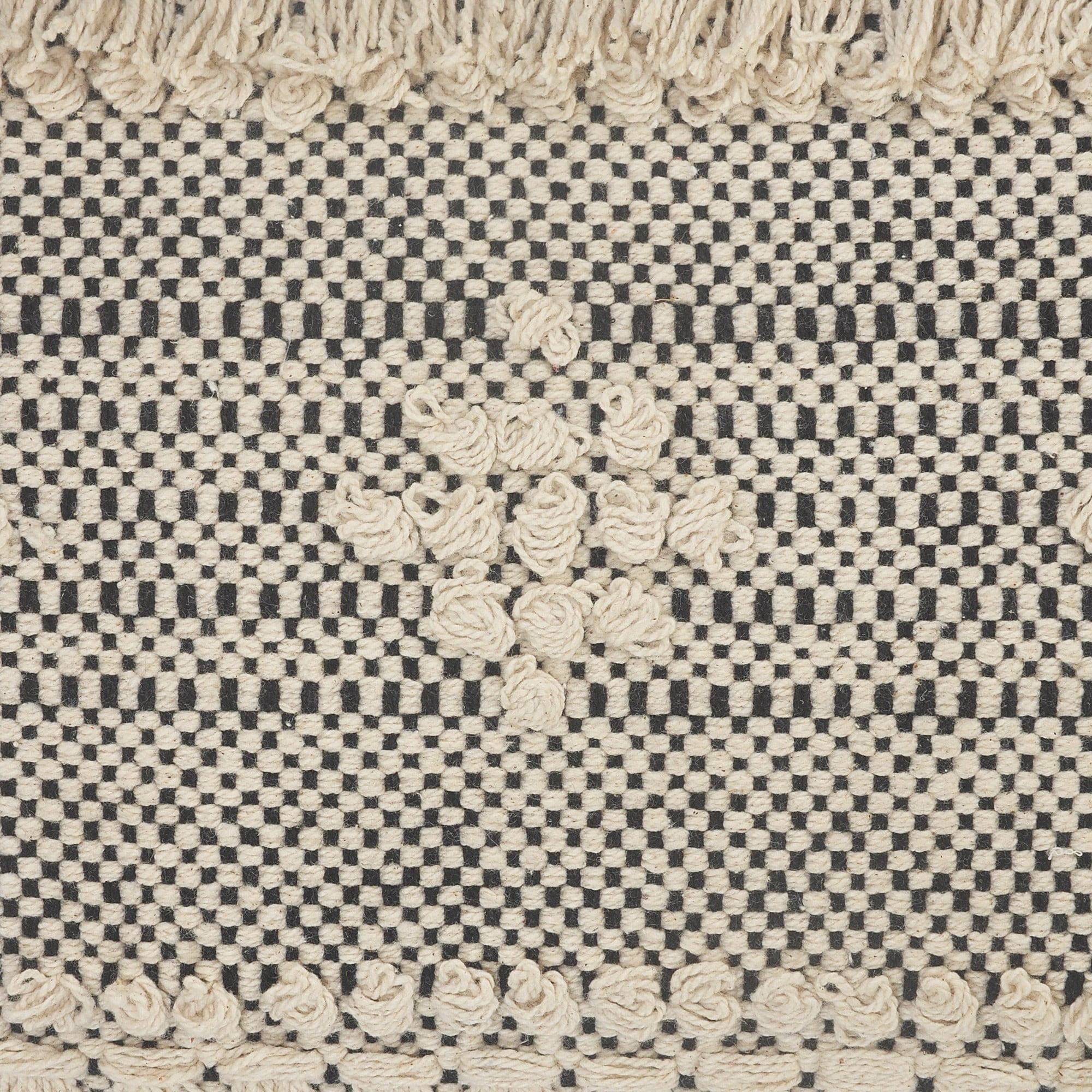 LR Home Ox Bay Hand-Woven Gray/Cream Geometric All-Natural Cotton Pillow Cover