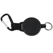 Heavy Duty Retractable Key Chain & Badge Reel Holder Carabiner Clip - Swivel-Back Extractable - Great for Swipe ID Cards or USB Flash Drives,1 x Pull Device,black