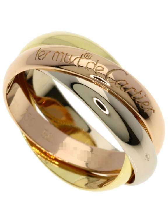 Pre-Owned Cartier Trinity #50 Ring - 18K Yellow Gold/18K White Pink Gold Women's CARTIER