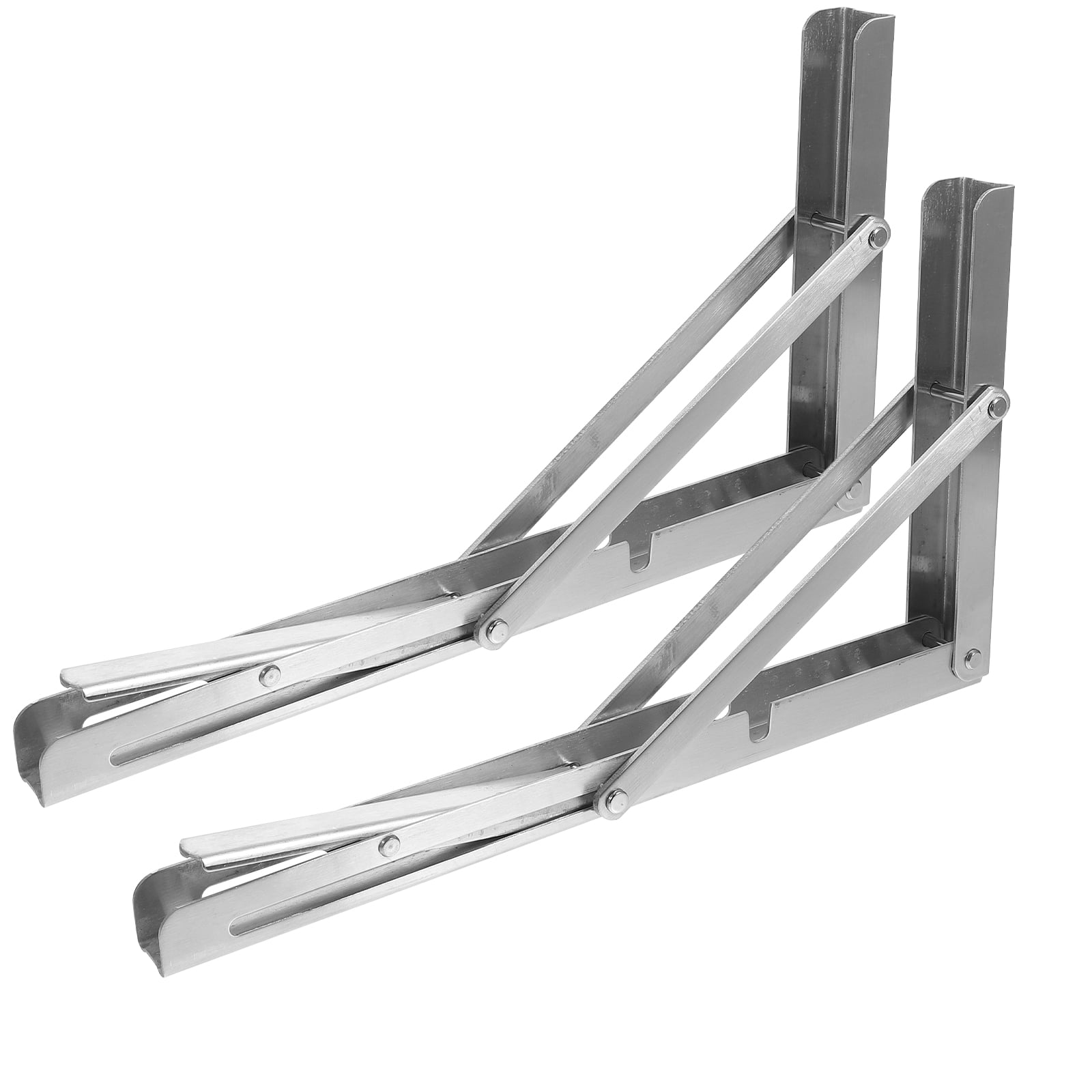 2Pcs Shelf Brackets Stainless Steel Folding Shelf Brackets Heavy Duty
