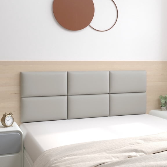 Zhuge 47.2*19.7in Wall-Mounted Upholstered Headboard Panels, Anti-Collision Shock-Absorbent Wall Padding for Playroom, Bedroom & Nursery Modern Accent Wall Decor, Light Grey B