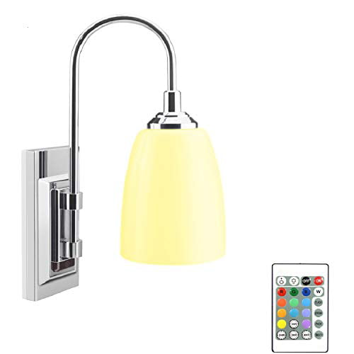 Down Wall Sconce With Remote Wireless, Battery Wall Lamp