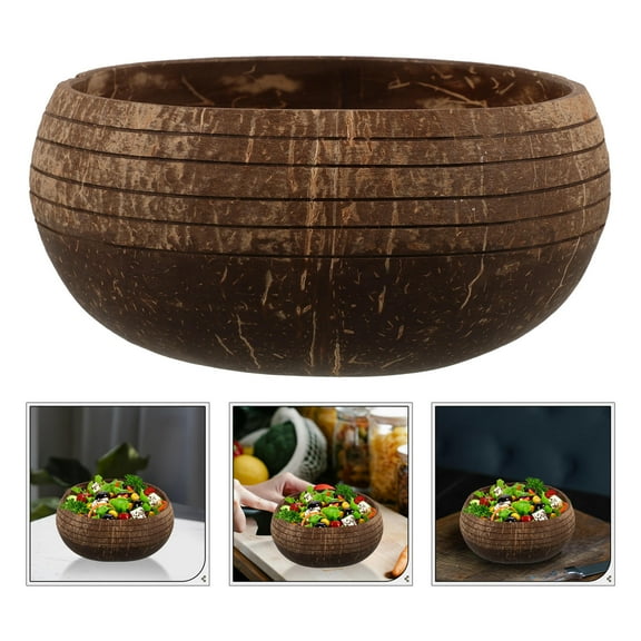 Milisten Coconuts Bowl Brown Tropical 1Set 4.72X4.72X2.36In