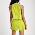 thumbnail image 4 of Weiqiqre Combinaisons pour Femmes Col Rond Court Haut Basique Court Pantalon à Jambe Grand Ensemble Combinaisons, 4 of 9