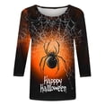 thumbnail image 5 of Tqyyweavej Womens Halloween 3/4 Sleeve Crew Neck Shirts Plus Size Fall Halloween Funny Graphic Top Loose Fit Spooky Season Tees S-5XL, 5 of 6
