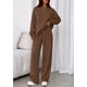 thumbnail image 3 of Conjunto Deportivo PRETTYGARDEN Marrón Manga Larga Pantalón Ancho Loungewear Talla L, 3 of 8