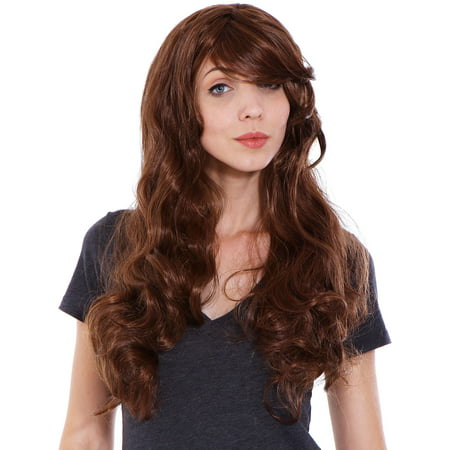 Simplicity Women Curly Cosplay Costume Wigs with Free Wig Cap Light Brown