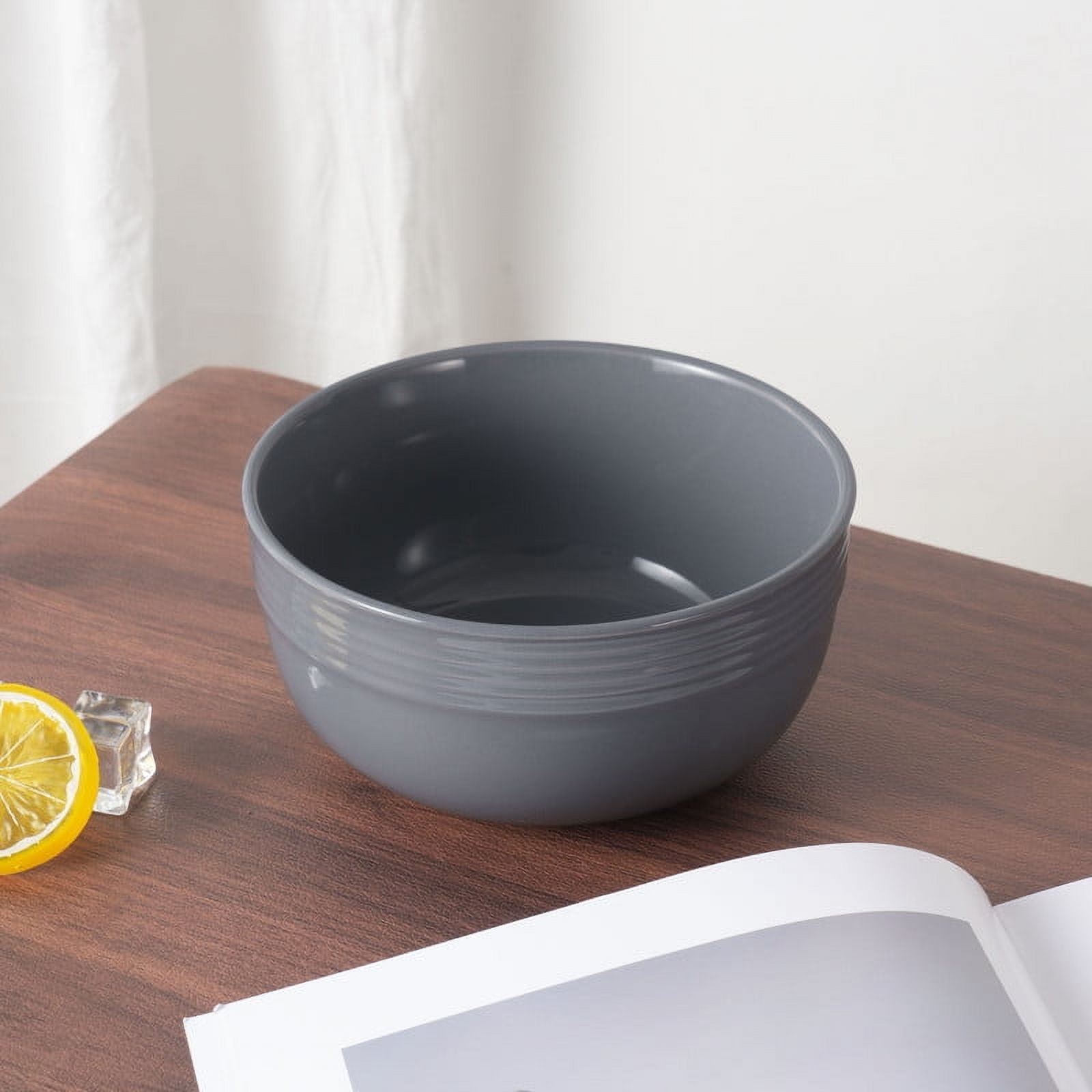 (3 pack) Mainstays Chiara Stoneware Round Bowl, 6.25 in, Gray
