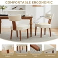 thumbnail image 2 of Hassch Armless Linen Upholstered Side Chairs, 2 Pack, Contemporary Dining Chairs with Curved Backrest, Solid Wooden Legs with Adjustable Foot Pads, Beige, 2 of 10