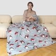 thumbnail image 6 of Gogreen Christmas Fleece Throw Blankets for Couch & Bed - Lightweight Plush Cozy Fuzzy Soft Blankets and Throws for Sofa, Christmas Penguin, 108x90 Inches, 6 of 7