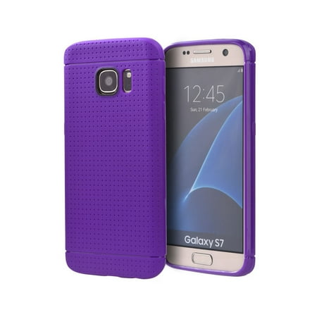 Samsung Galaxy S7 Case, by DreamWireless Dots TPU Gel Case Cover For Samsung Galaxy S7, Purple