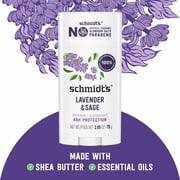 Schmidts Lavender & Sage 24 Hour Odor Protection Aluminum-Free Vegan Deodorant, 2.65 oz