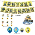 thumbnail image 3 of Conjunto de decoración para fiesta de cumpleaños de la serie Minions de la película caliente, combinación de bandera, pastel, plantación de fiesta, bola y decoración para fiesta de cumpleaños, 3 of 3