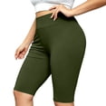 thumbnail image 2 of Bloomae Plus Size High Waisted Biker Shorts for Women-Basic Solid Color Tummy Control Fitness Athletic Workout Running Yoga Gym Shorts, 2 of 10